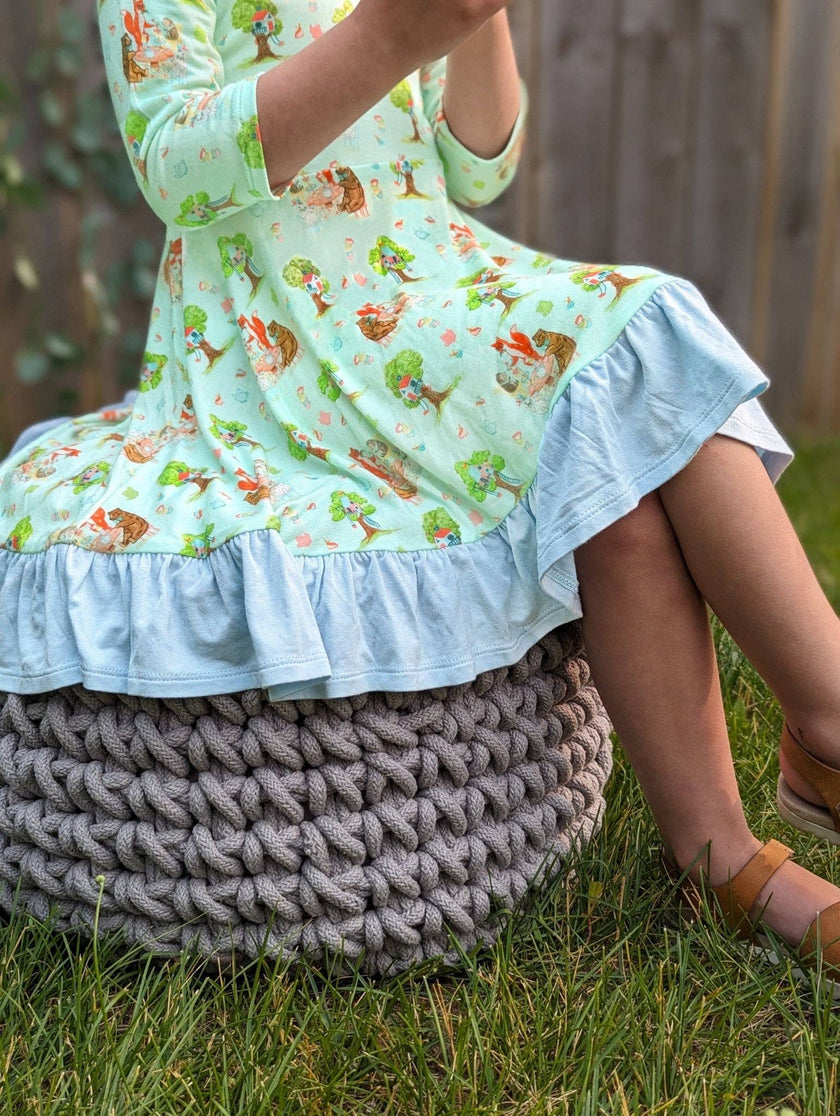Tree House Tea Party Ruffle Hi-Lo Bamboo Twirling Dress