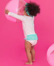 Pink Seersucker Long Sleeve One Piece Rash Guard