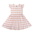 Pink Gingham Short Sleeve Bamboo Twirl Dress