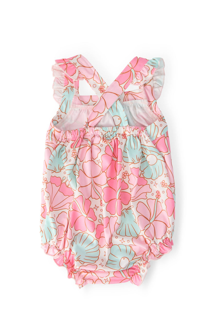 Beach Daze Ruffle Cross Back Romper
