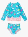 Neon Pool Party Long Sleeve One Piece Rash Guard Swim Suit