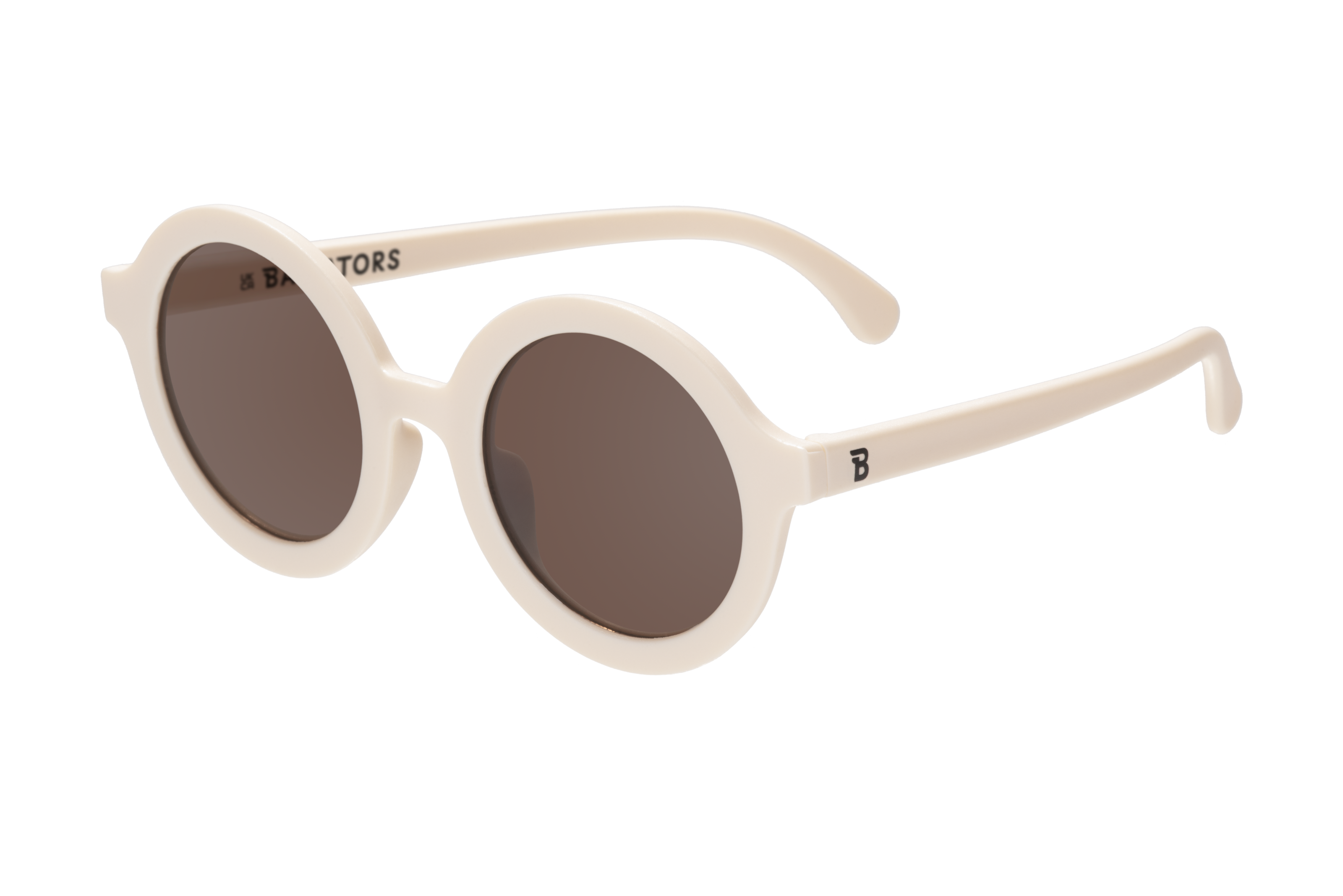 Sweet Cream Euro Round Kids Sunglasses with Amber Lens: Ages 3-5