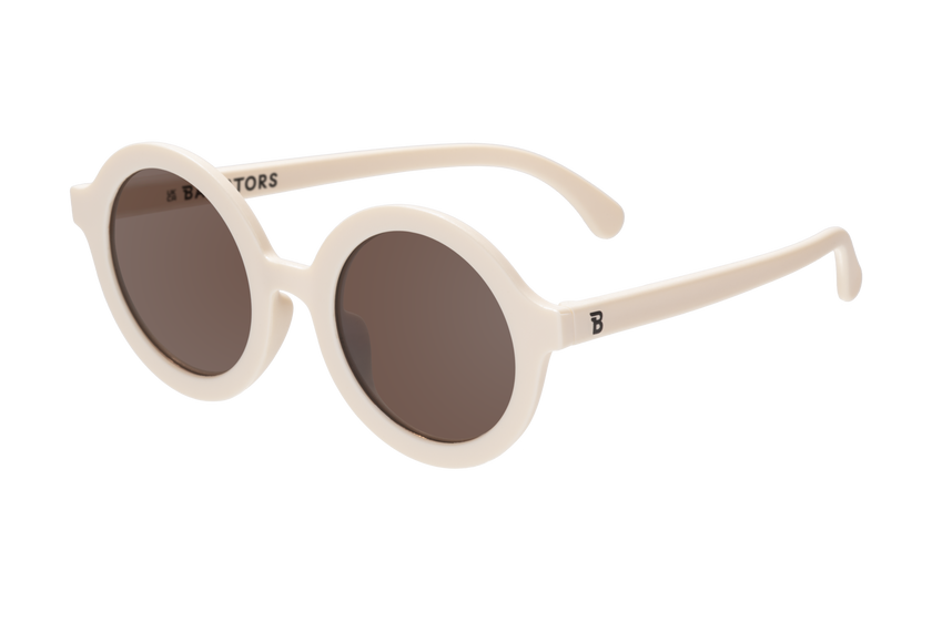 Sweet Cream Euro Round Kids Sunglasses with Amber Lens: Ages 3-5