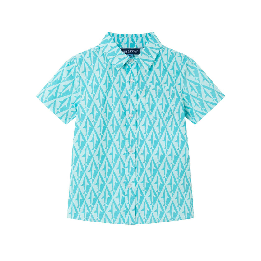 Geo Shark Short Sleeve Buttondown