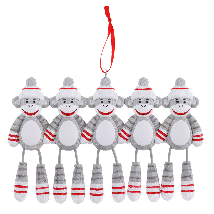 Sock Monkey Family Personalized Ornament