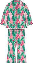 Girls Pink Jolly Grove Long Sleeve Button Up Ruffle Flare Pajama Set