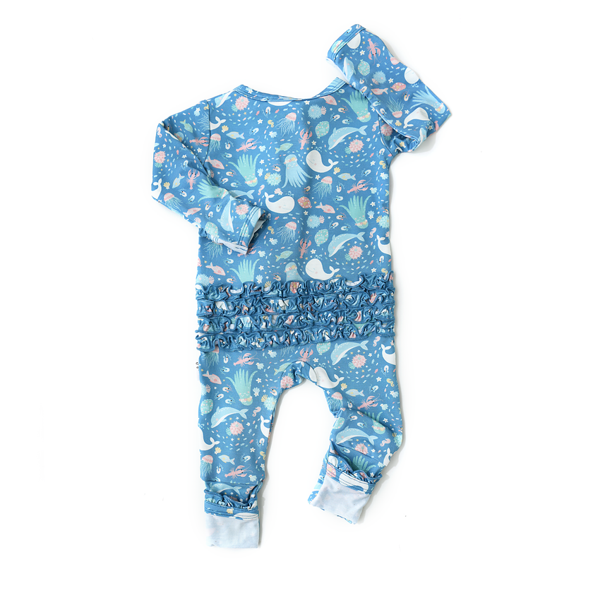 Bree Ruffle Zip Bamboo Baby One Piece