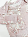 Coral Monstera Newborn Bamboo Knotted Gown