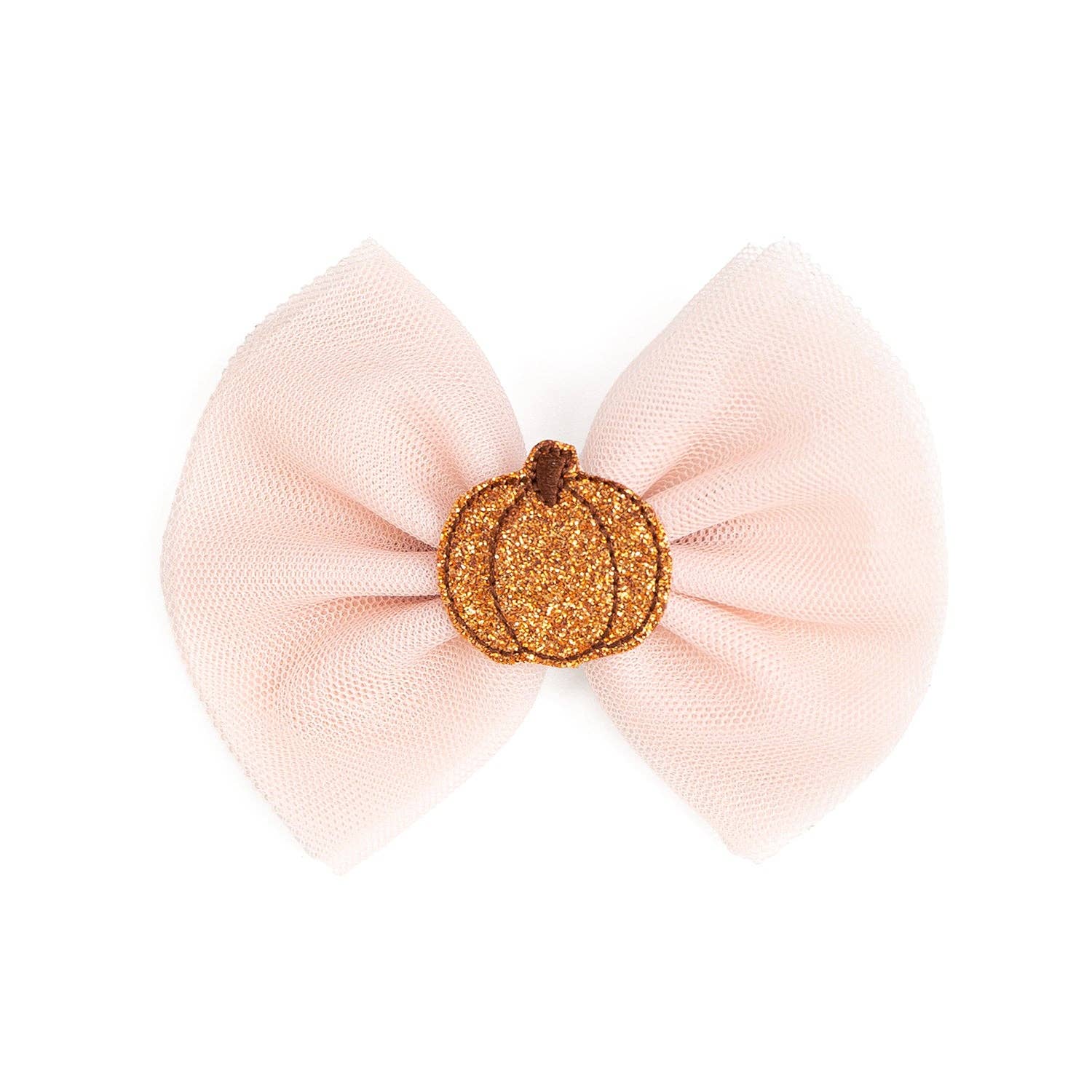 Pumpkin Tulle Bow Clip - Hair Bows - Hair Accessories