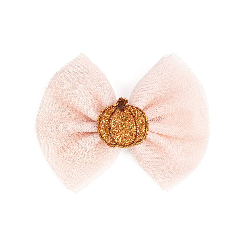 Pumpkin Tulle Bow Clip - Hair Bows - Hair Accessories