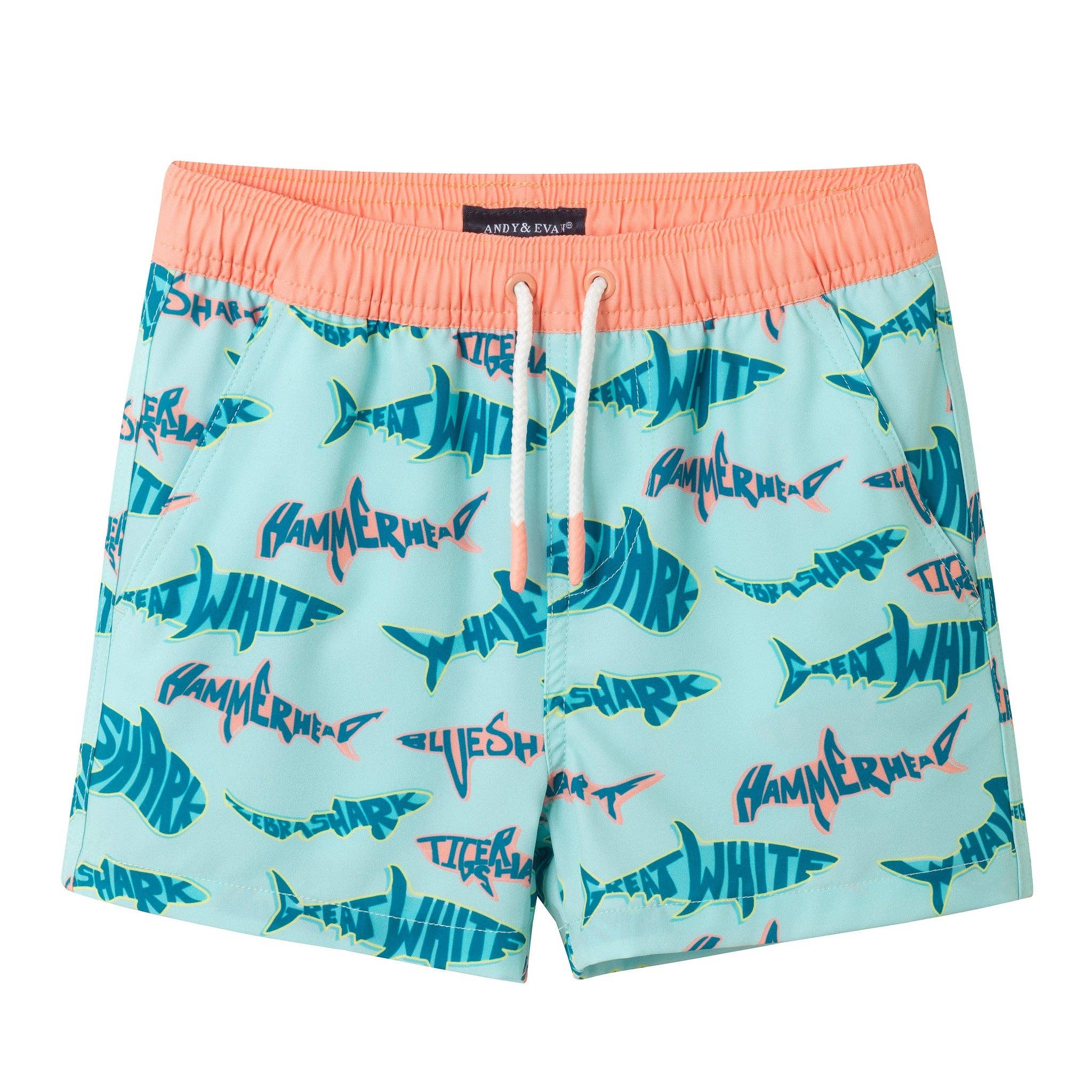 Boys Long Sleeve Rashguard Set | Aqua & Lime Shark