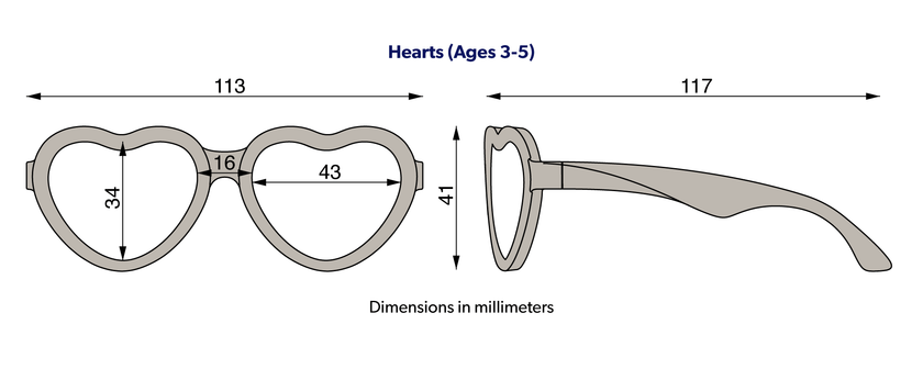 Babiators  Heart Shaped Kids Sunglasses- Assorted