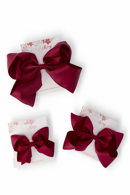Maroon Grosgrain Hair Bow