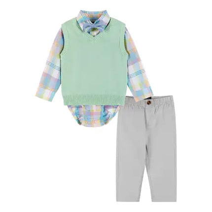 Boys Baby 4-Piece Sweater Vest Easter Set