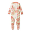 Autumn Rose Garden Organic Cotton Sleeper Footed