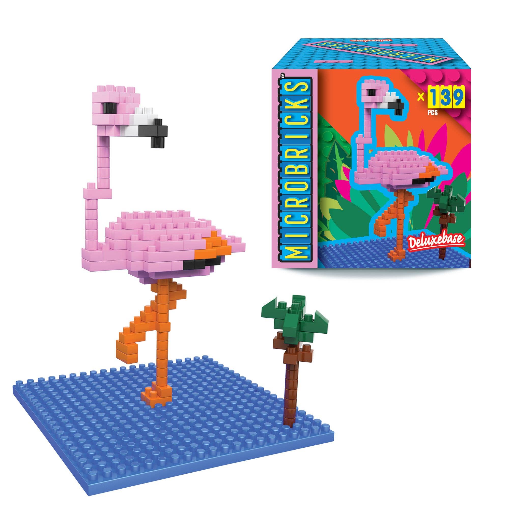 Microbricks - Flamingo Mini Brick Construction Set