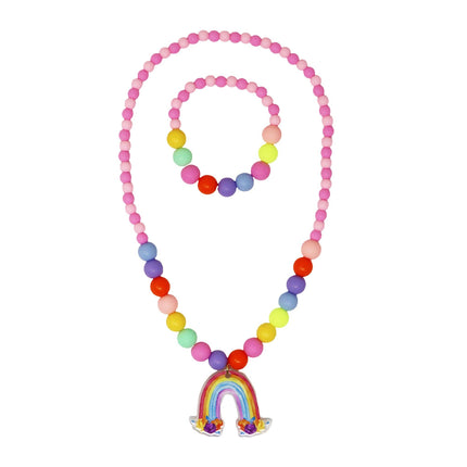 Rainbow Cloud Necklace & Bracelet Set