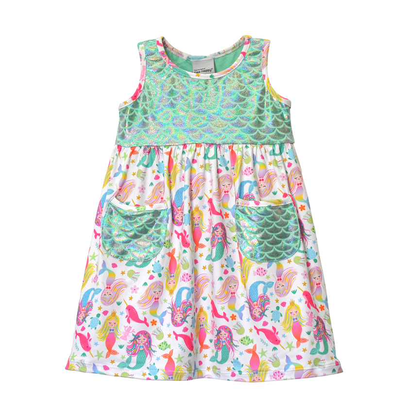Kids UPF50+ Dahlia Sleeveless Dress with Pockets