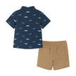 Boys Baby Short Sleeve Knit Buttondown & Shorts Set