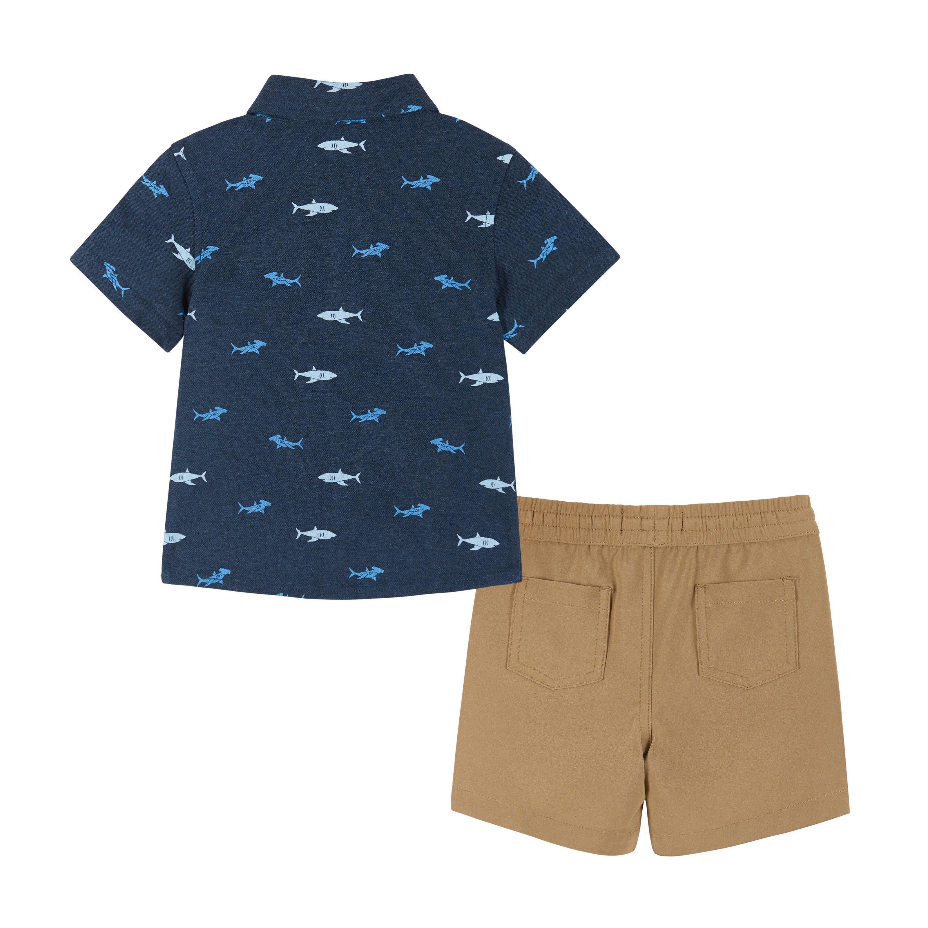 Boys Baby Short Sleeve Knit Buttondown & Shorts Set