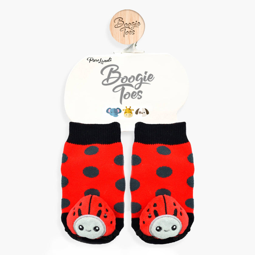 Ladybug Rattle Socks