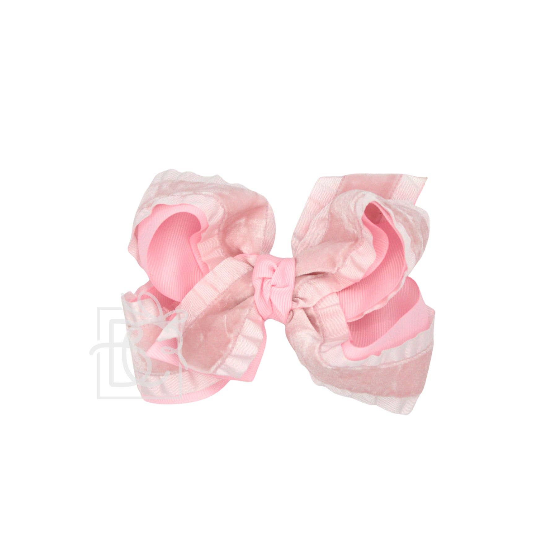Double Ruffle/ Grosgrain Layered Hair Bow
