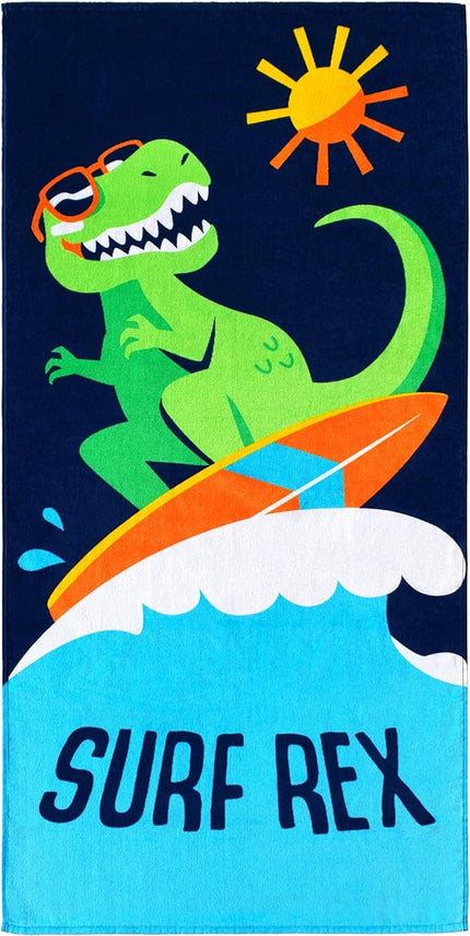 Surf Rex Dinosaur Velour Beach Towel
