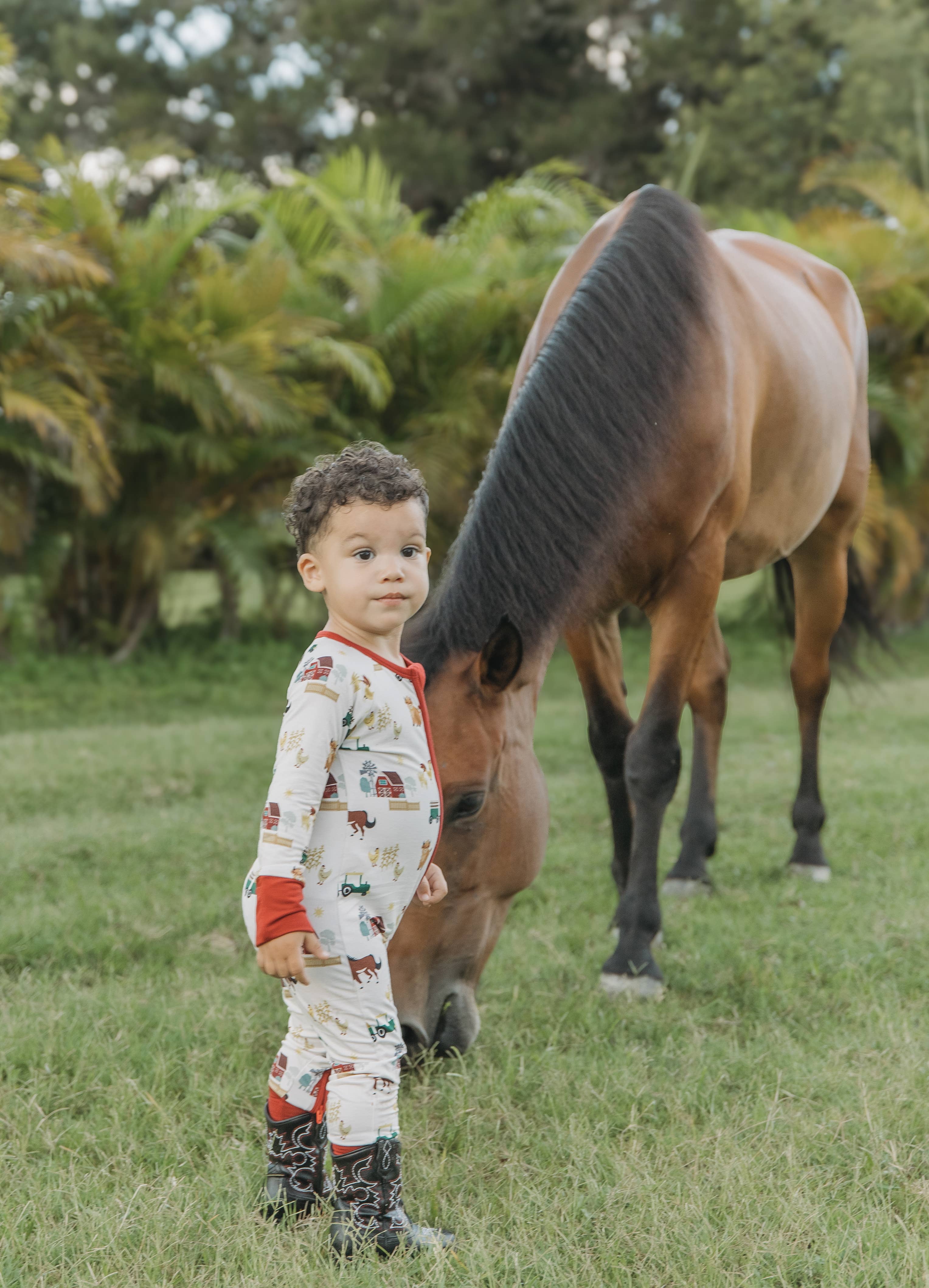 On the Farm Bamboo Convertible Baby Pajama