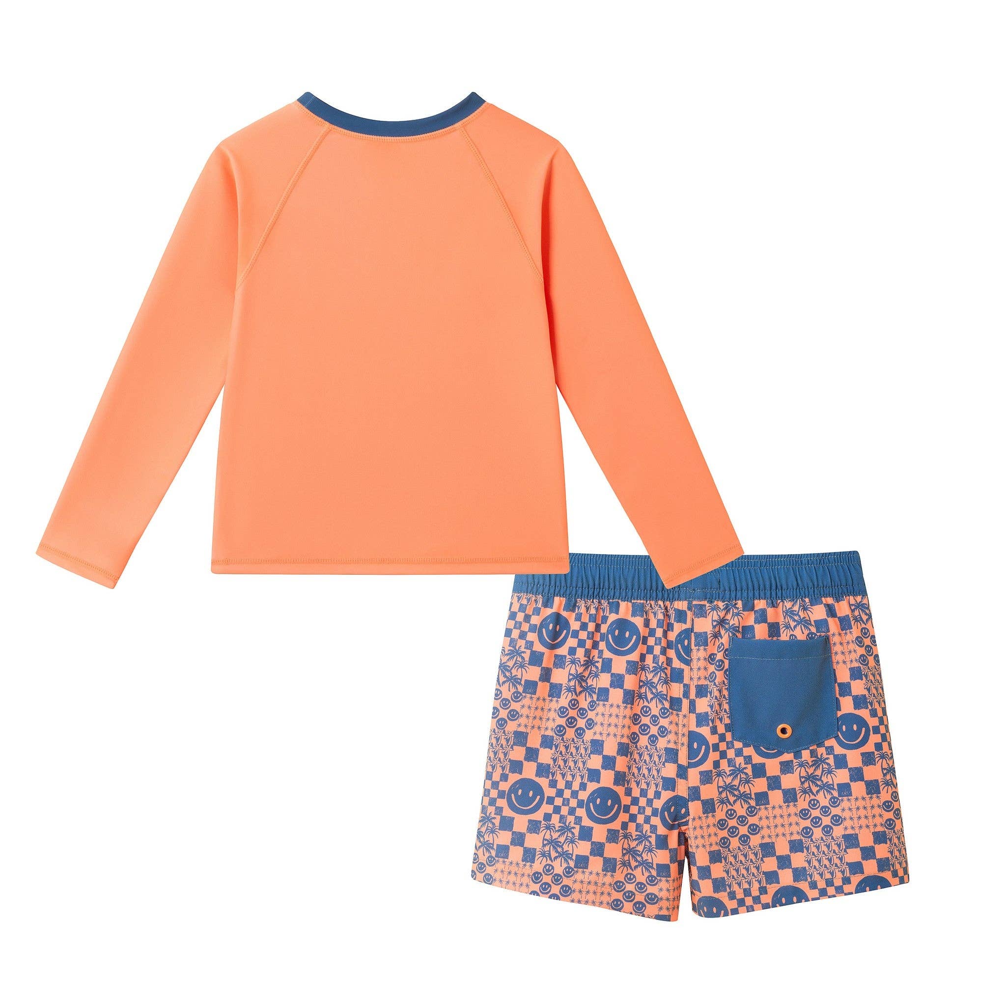 *Boys Long Sleeve Rashguard Set | Checker Icon