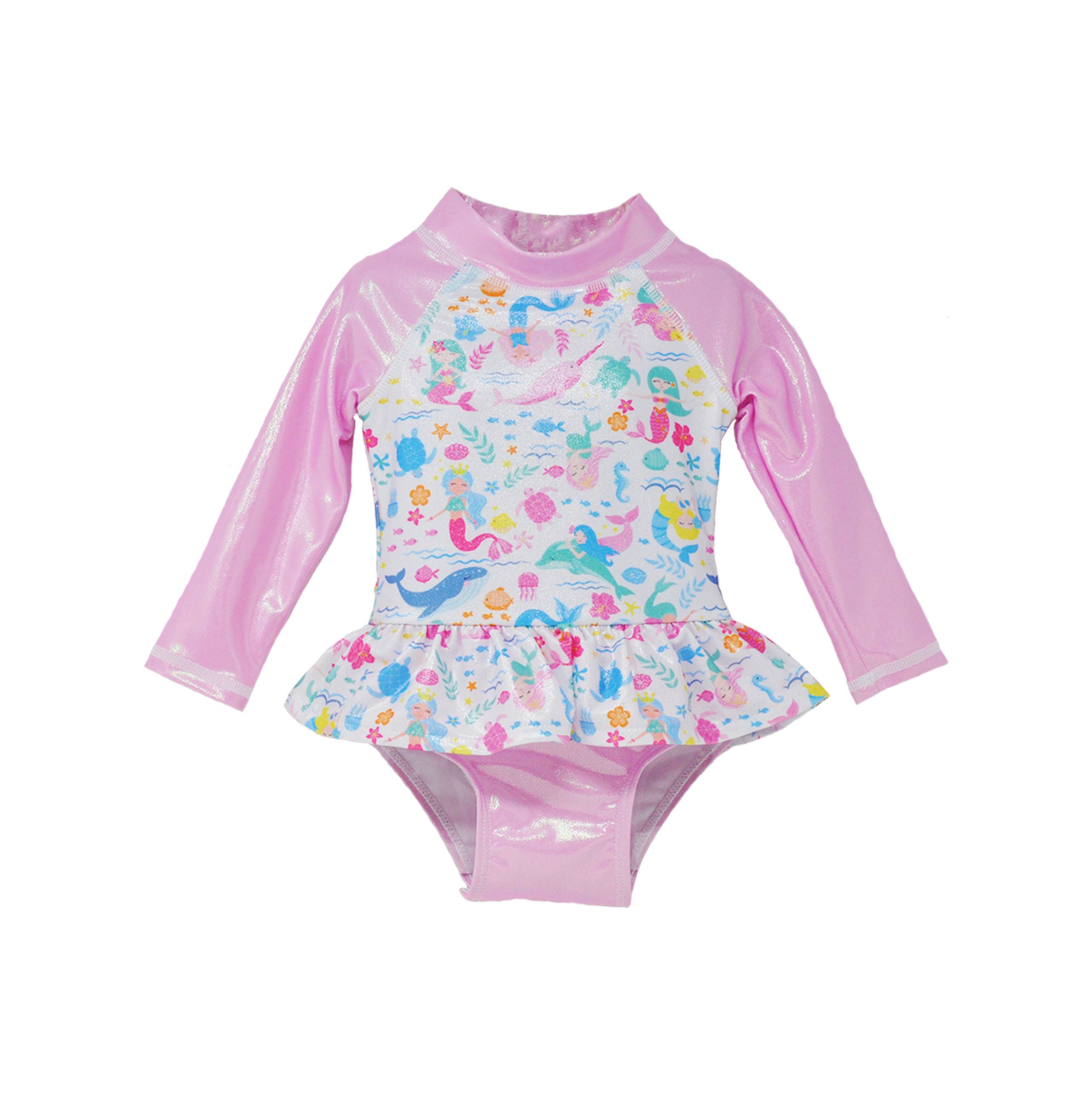 Baby Girls UPF50+ Alissa Infant Ruffle Rash Guard Swimsuit