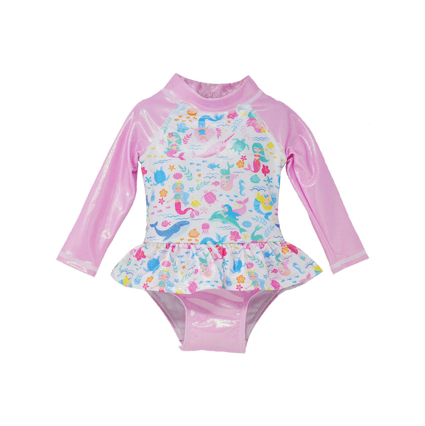 Baby Girls UPF50+ Alissa Infant Ruffle Rash Guard Swimsuit