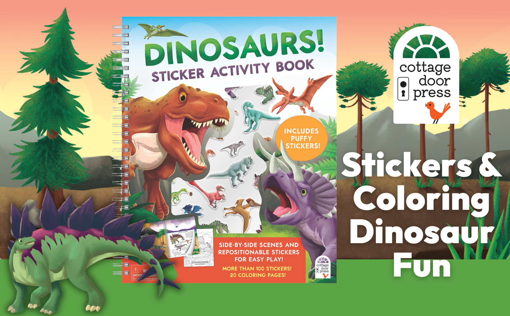 Dinosaurs Sticker & Coloring Activity Book