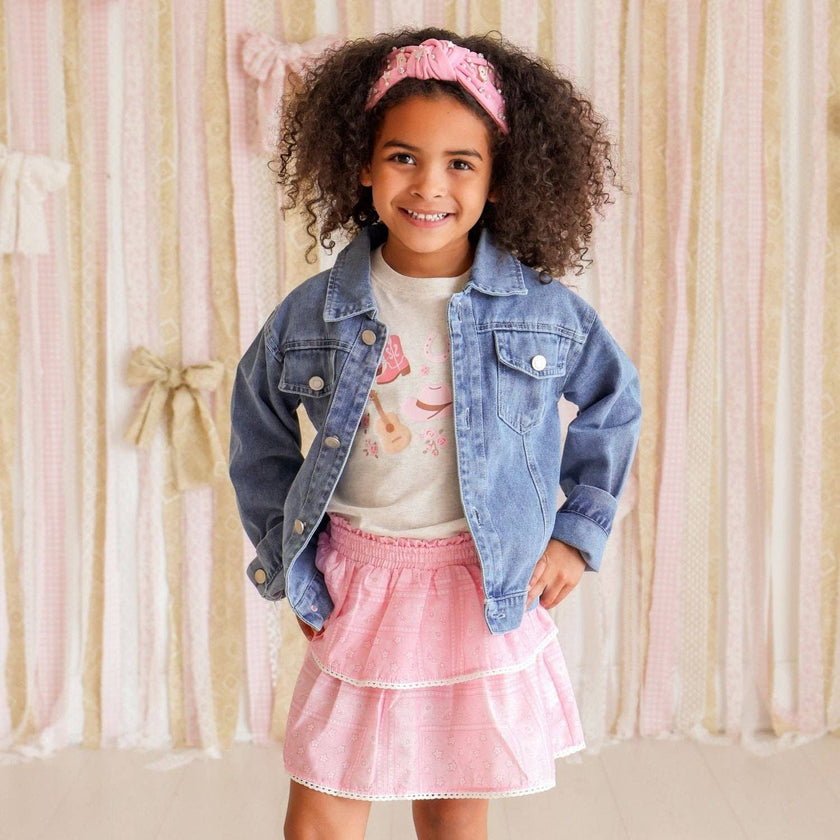 Cowgirl Cutie Patch Western Denim Jacket - Kids Clothing