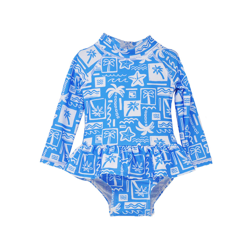 Baby Girls UPF50+ Alissa Infant Ruffle Rash Guard Swimsuit