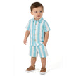 Infant Boys Airy Oxford Set | Green Stripe