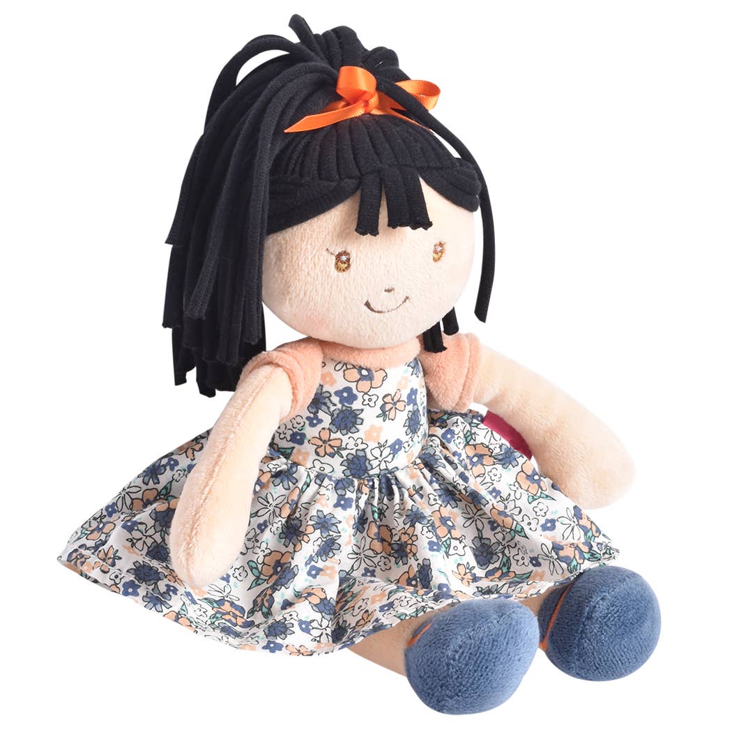 Tammy Lu Black hair with Blue Print Dress