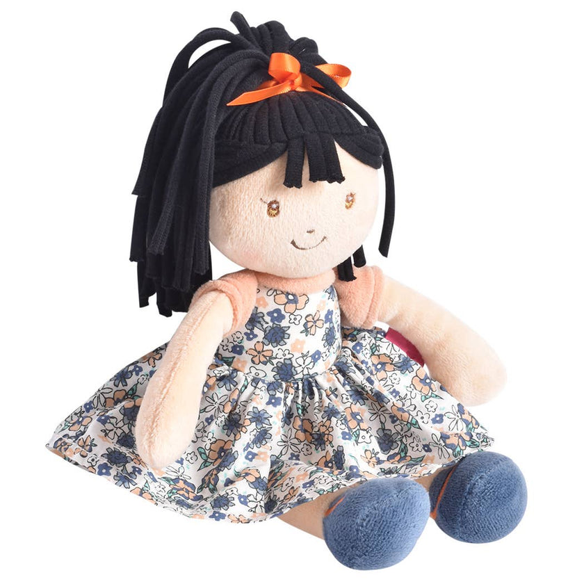 Tammy Lu Black hair with Blue Print Dress