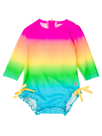 Baby Girls Neon Sunset Long Sleeve One Piece Rash Guard