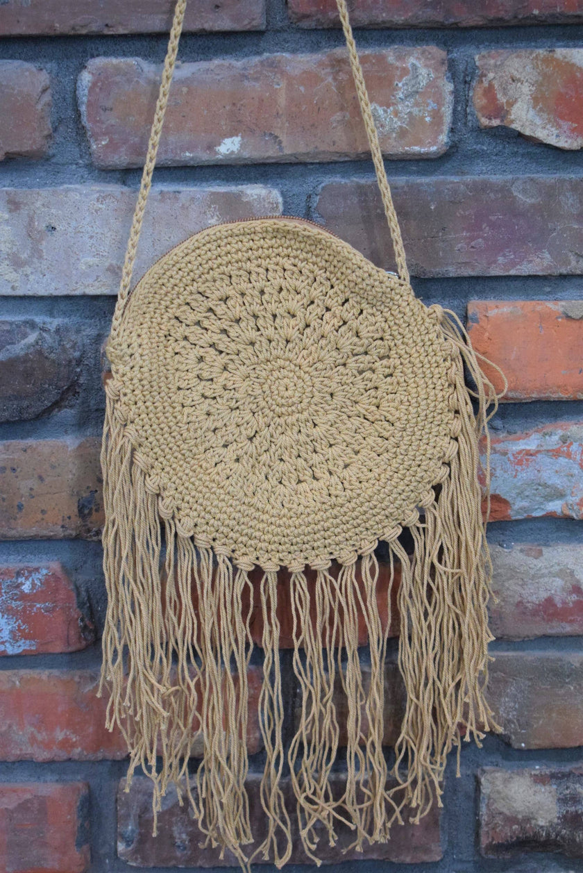 Fringed Crochet Purse