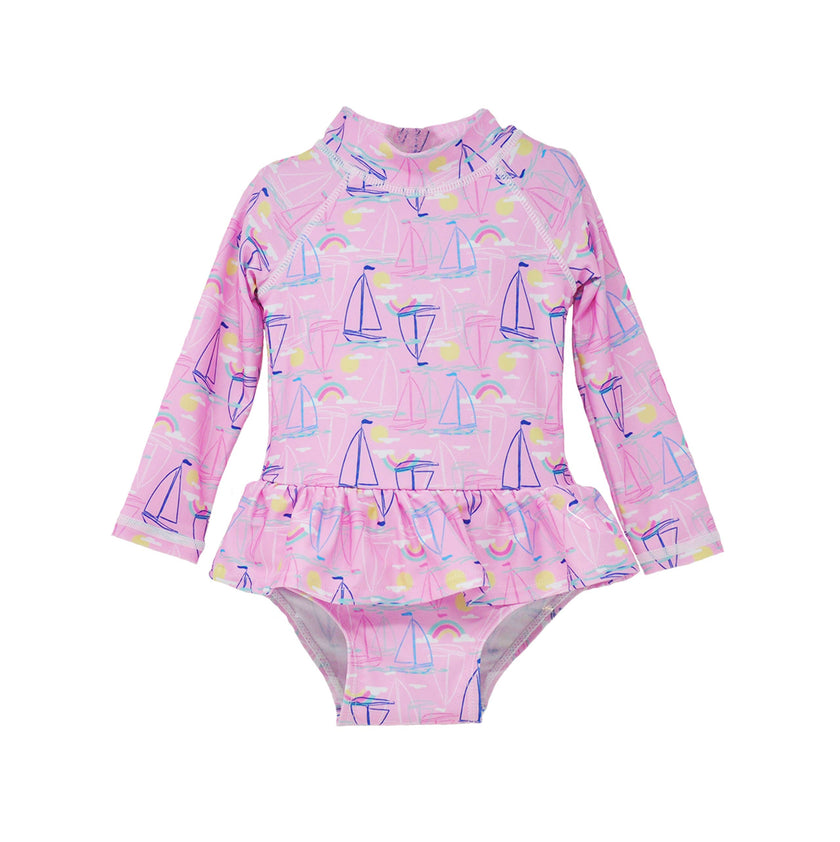 Baby Girls UPF50+ Alissa Infant Ruffle Rash Guard Swimsuit