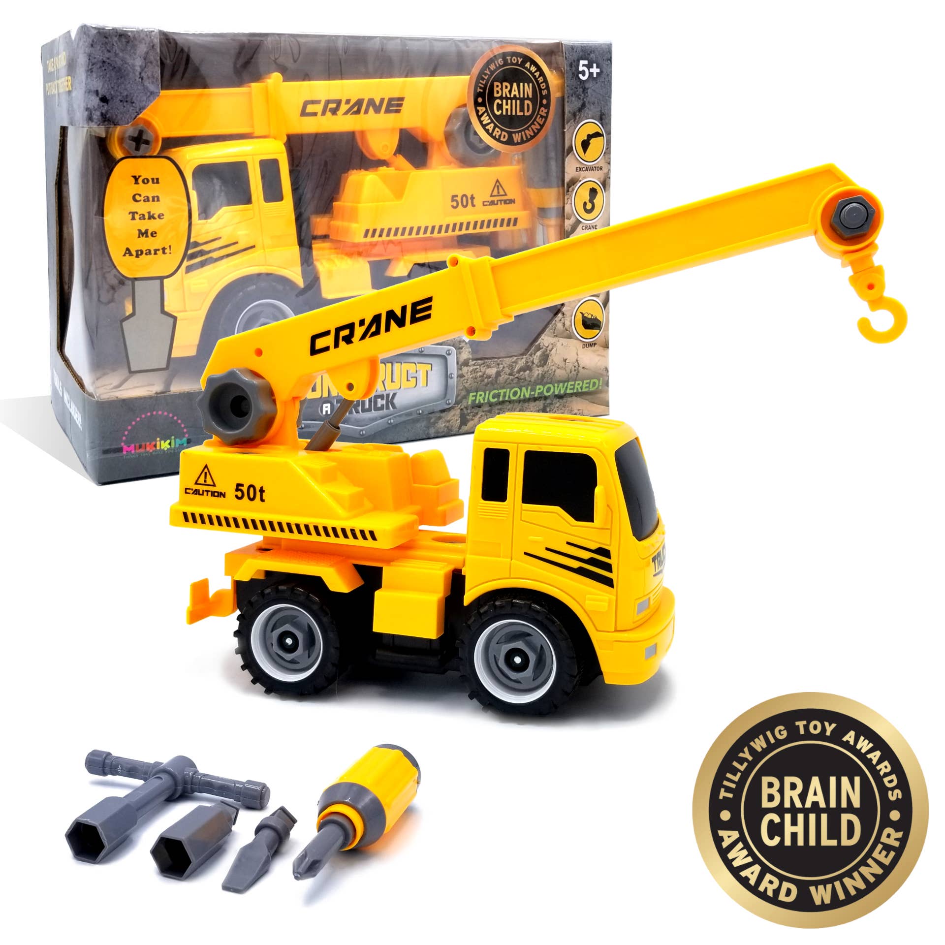 Crane - Take-Apart-Put-Together/2-Toys-In-1 Truck Toy