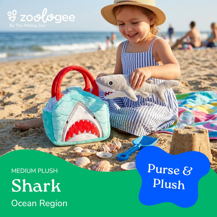 Plush Animal Set with Purse -  Shark