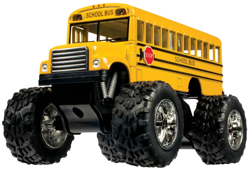 Die-Cast Monster School Bus, Pull Back Action
