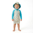Infant Boys Long Sleeve Swim Romper W/ Hat | Lime Gator