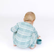 Blue Plaid Bamboo Convertible Footie Romper