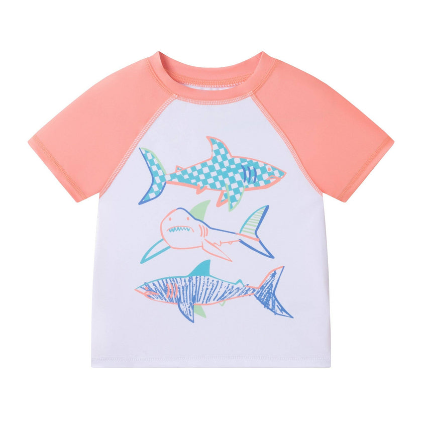 Boys Short Sleeve Rashguard Set | Shark Sketches