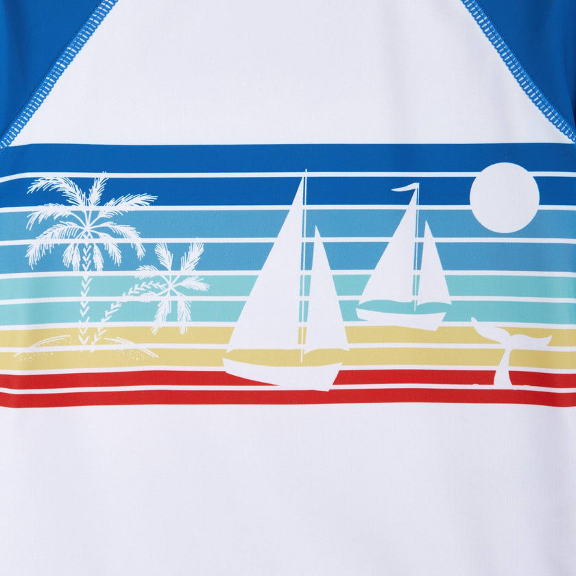 Sailboat Graphic Raglan Rashguard and Boardshort