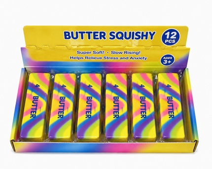 Butter Squishy Toy – Rainbow Edition 5.5”