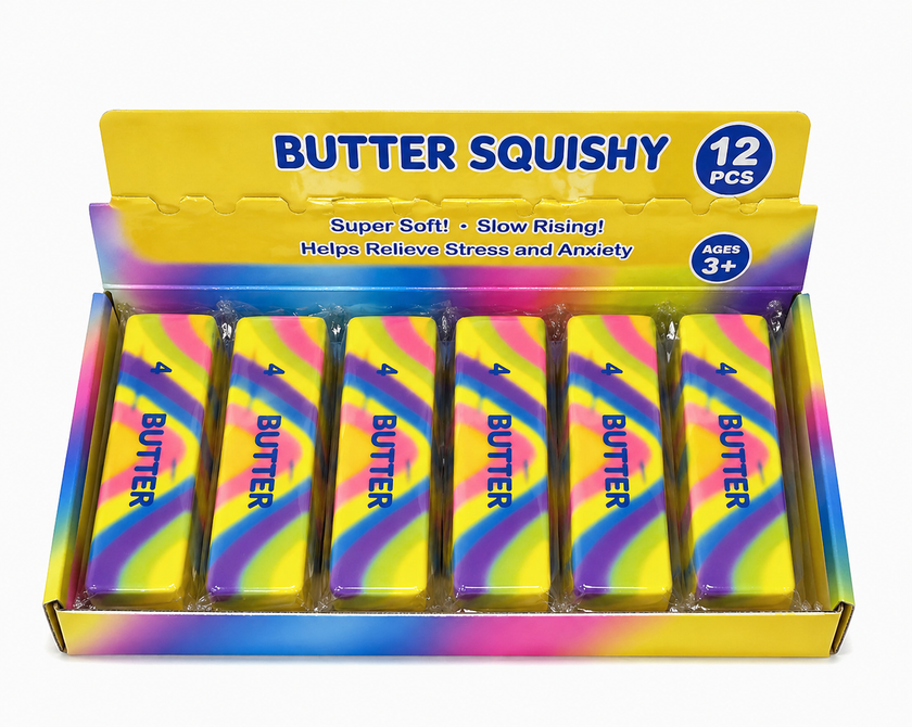 Butter Squishy Toy – Rainbow Edition 5.5”