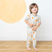 Chasing Waves Surfboard Two-Piece Bamboo Short Sleeve Kids Pajama Pants Set